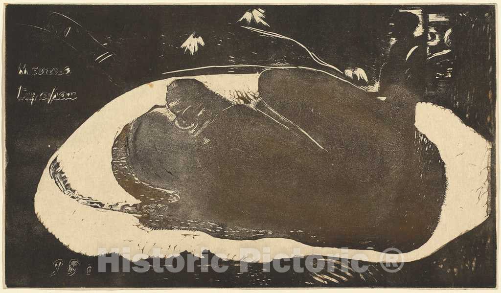 Art Print : Paul Gauguin, Manao Tupapau (She is Haunted by a Spirit), 1893-1894 - Vintage Wall Art