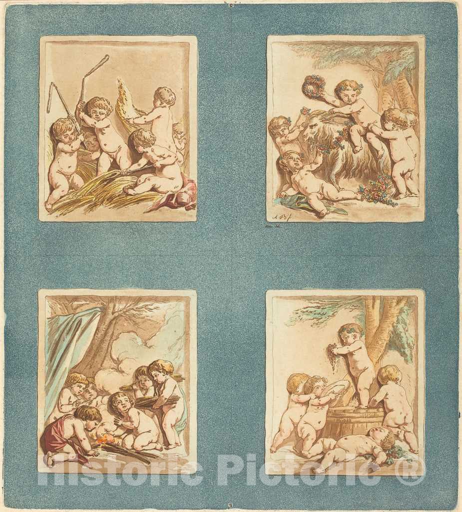 Art Print : Alexandre Briceau After HÃ¼et, I, The Four Seasons, c.1775 - Vintage Wall Art