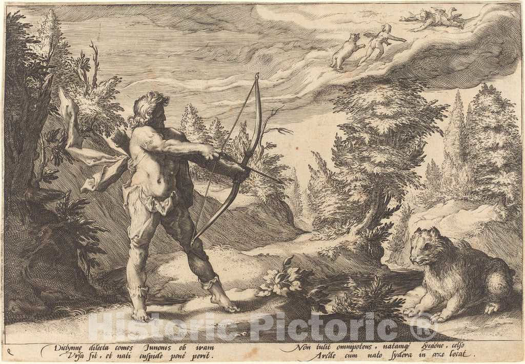 Art Print : Hendrick Goltzius, Arcas Preparing to Kill His Mother - Vintage Wall Art