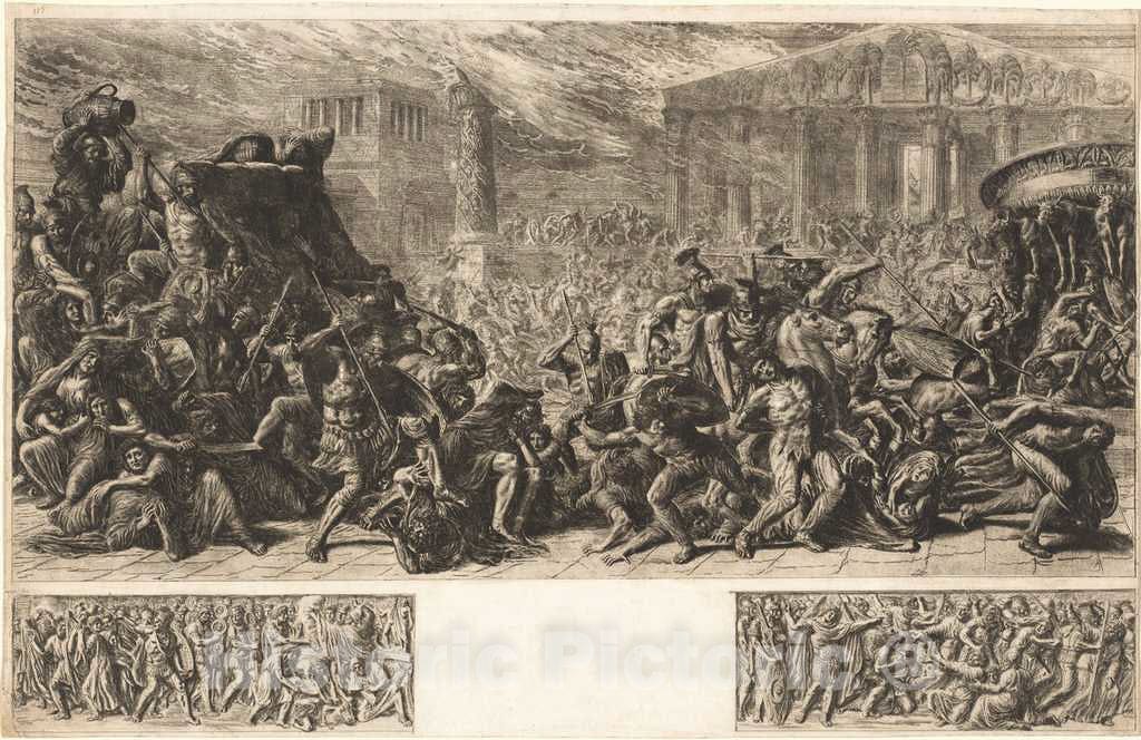 Art Print : Luigi Ademollo, The Sack of The Temple at Jerusalem, c. 1838 - Vintage Wall Art