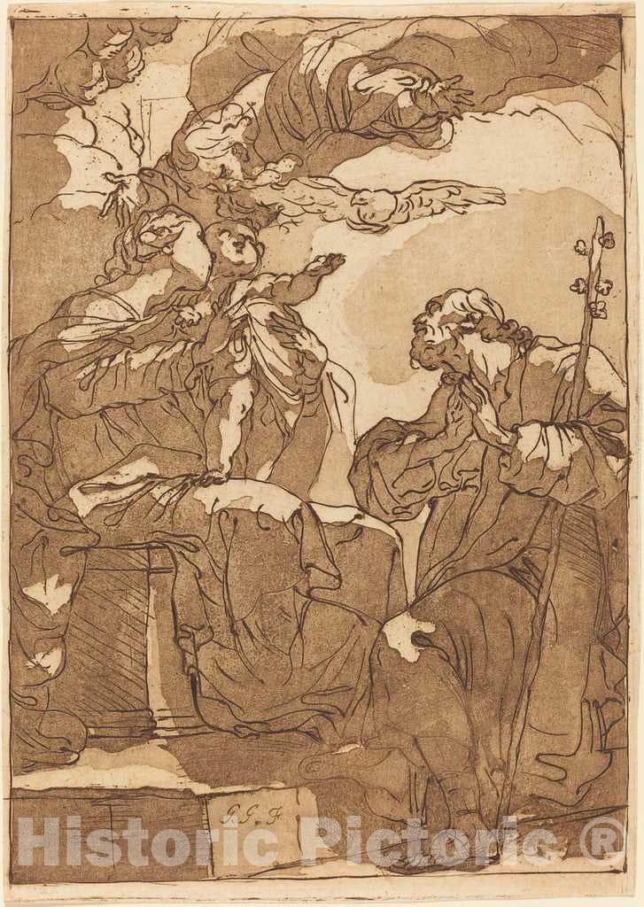 Art Print : Gaetano Gandolfi, The Holy Family with God The Father - Vintage Wall Art