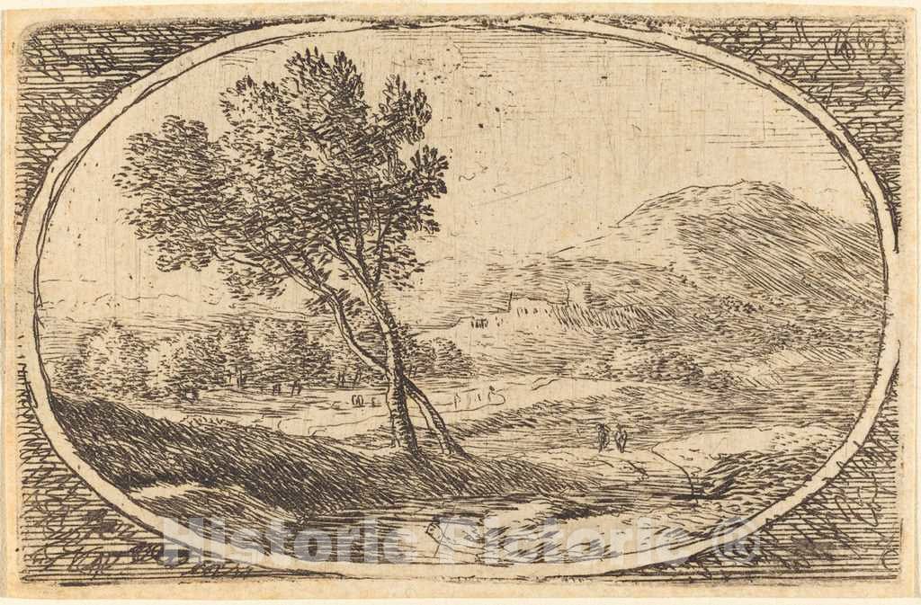 Art Print : Herman Van Swanevelt, A Landscape with a Great Tree - Vintage Wall Art