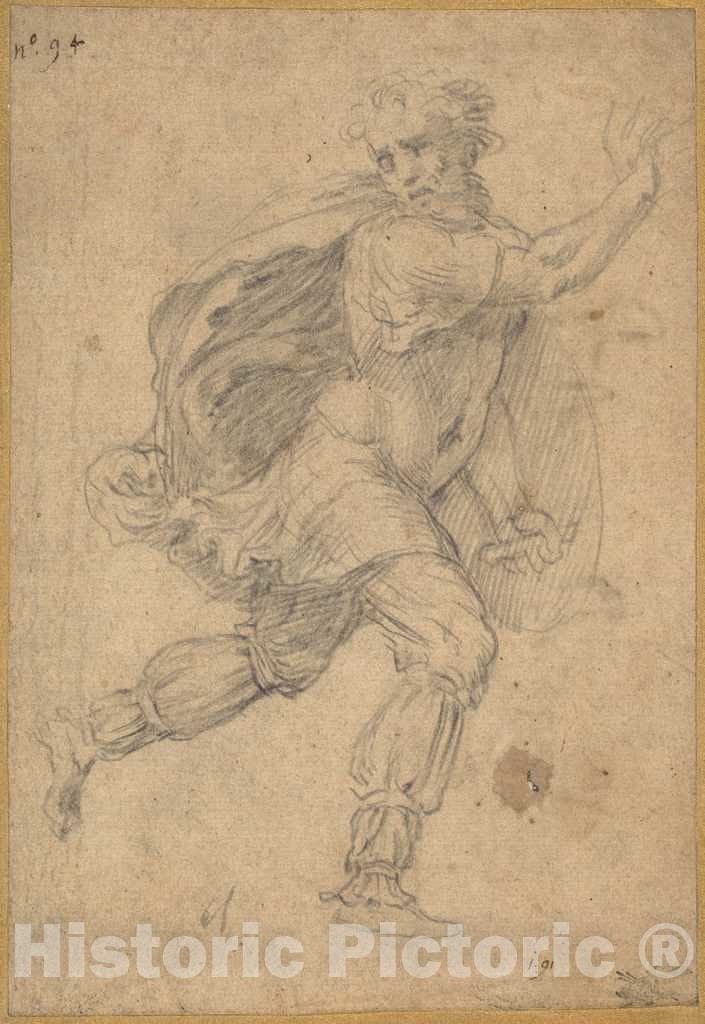 Art Print : Polidoro da Caravaggio, Fleeing Barbarian - Vintage Wall Art
