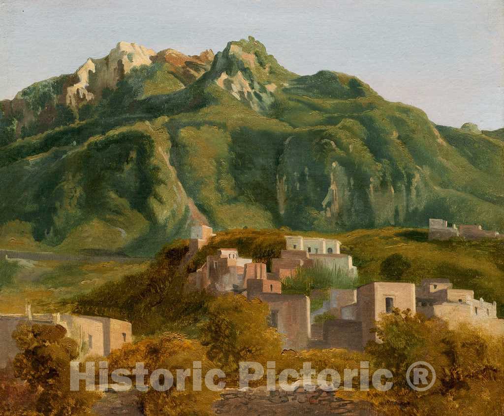 Art Print : Gourdaine, Village on The Island of Ischia, c. 1826 - Vintage Wall Art
