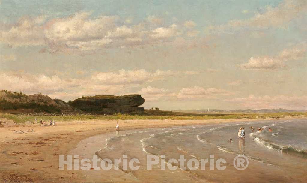 Art Print : Worthington Whittredge, Second Beach, Newport, c.1879 - Vintage Wall Art