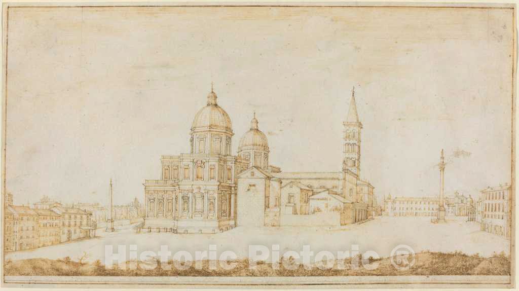 Art Print : Lieven Cruyl, Santa Maria Maggiore, c. 1665 - Vintage Wall Art