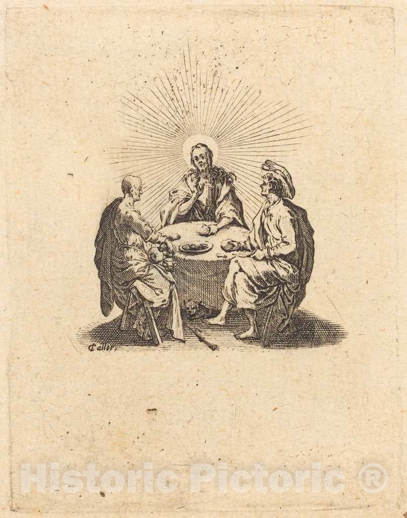 Art Print : Jacques Callot, The Supper at Emmaus, 1618 - Vintage Wall Art