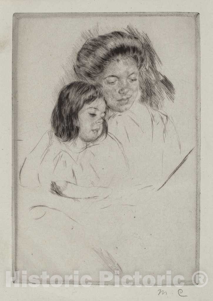 Art Print : Mary Cassatt, The Picture Book (No. 1), c. 1901 - Vintage Wall Art