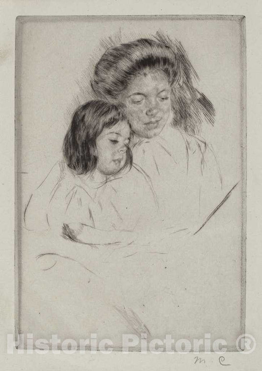 Art Print : Mary Cassatt, The Picture Book (No. 1), c. 1901 - Vintage Wall Art