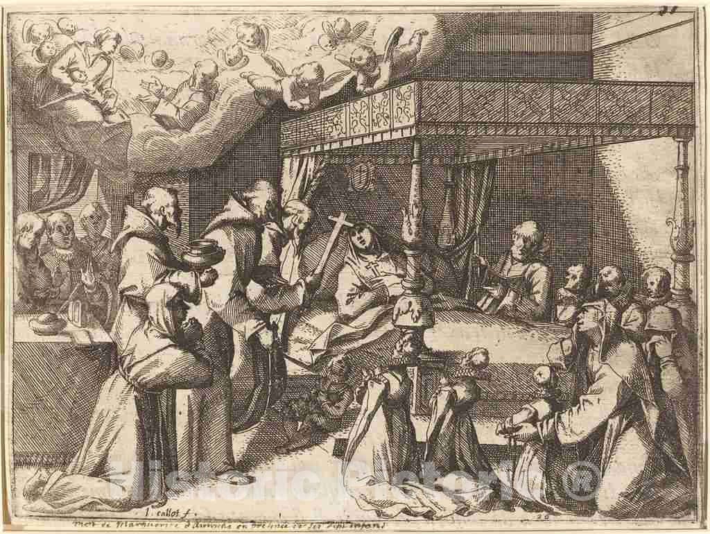 Art Print : Jacques Callot, Death of The Queen, 1612 - Vintage Wall Art