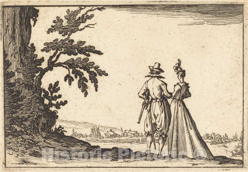 Art Print : Jacques Callot, The Promenade, c. 1617 - Vintage Wall Art