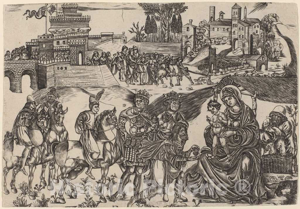 Art Print : The Adoration of The Magi, c.1508 - Vintage Wall Art