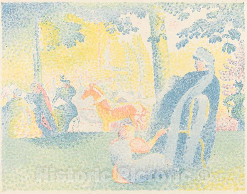 Art Print : Henri Edmond Cross, in The Park - Vintage Wall Art