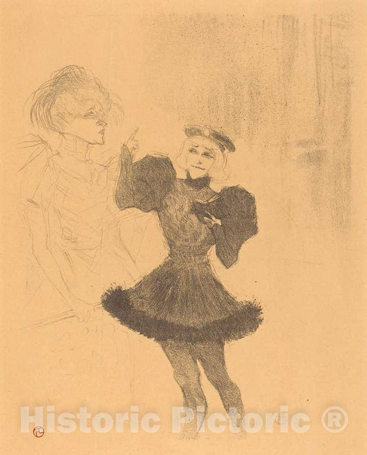 Art Print : Henri de Toulouse-Lautrec, Lender and Lavalliere in Le fils de l'Aretin (Lender et LavalliÃ¨re Dans Le fils de l'ArÃ©tin), 1896 - Vintage Wall Art