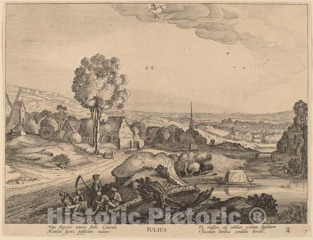 Art Print : Jan Van de Velde II, July - Vintage Wall Art