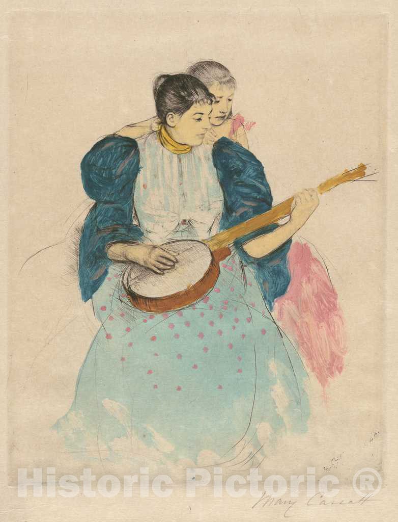 Art Print : Mary Cassatt, The Banjo Lesson, c. 1893 - Vintage Wall Art
