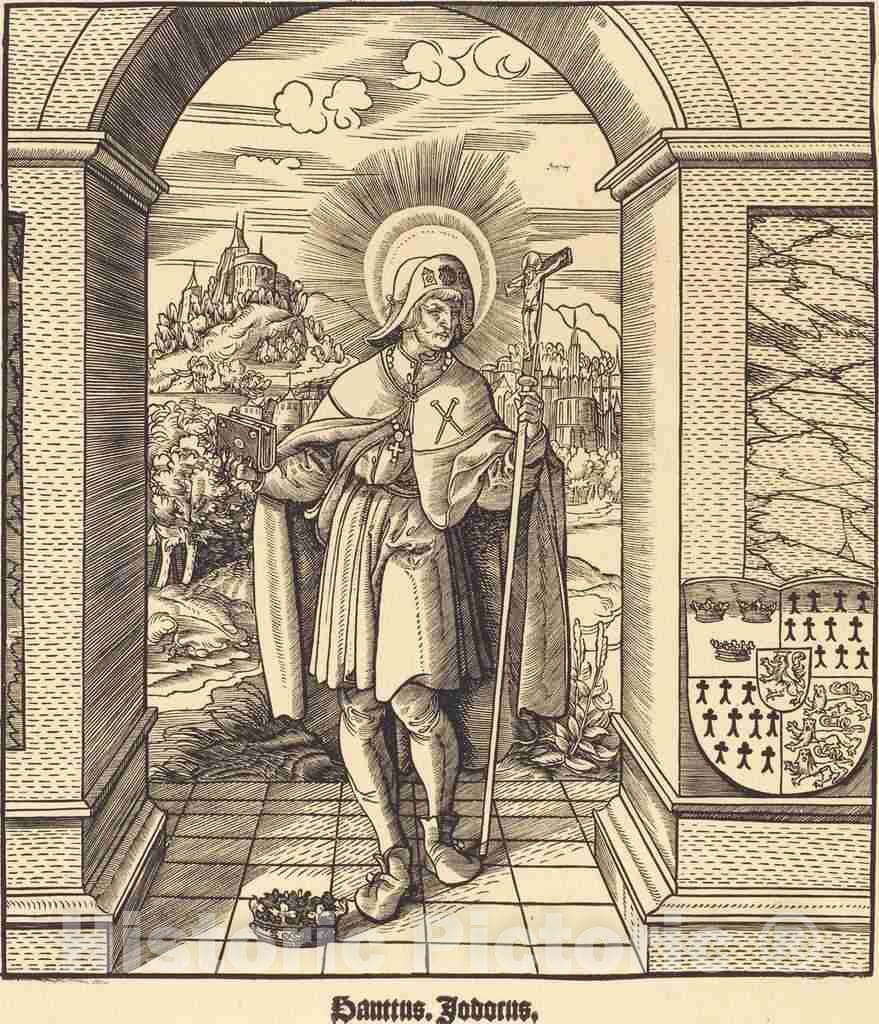 Art Print : Leonhard Beck, Saint Jodocus, c.1517 - Vintage Wall Art