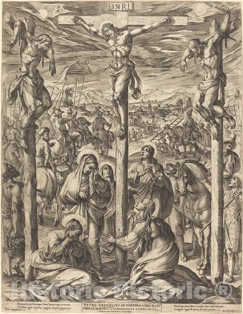 Art Print : Antonio Tempesta, The Crucifixion, 1612 - Vintage Wall Art