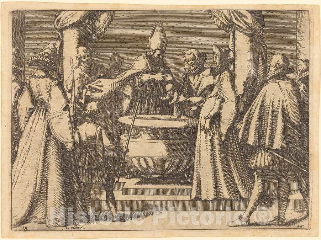 Art Print : Jacques Callot, Baptism of The Prince of Spain, 1612 - Vintage Wall Art