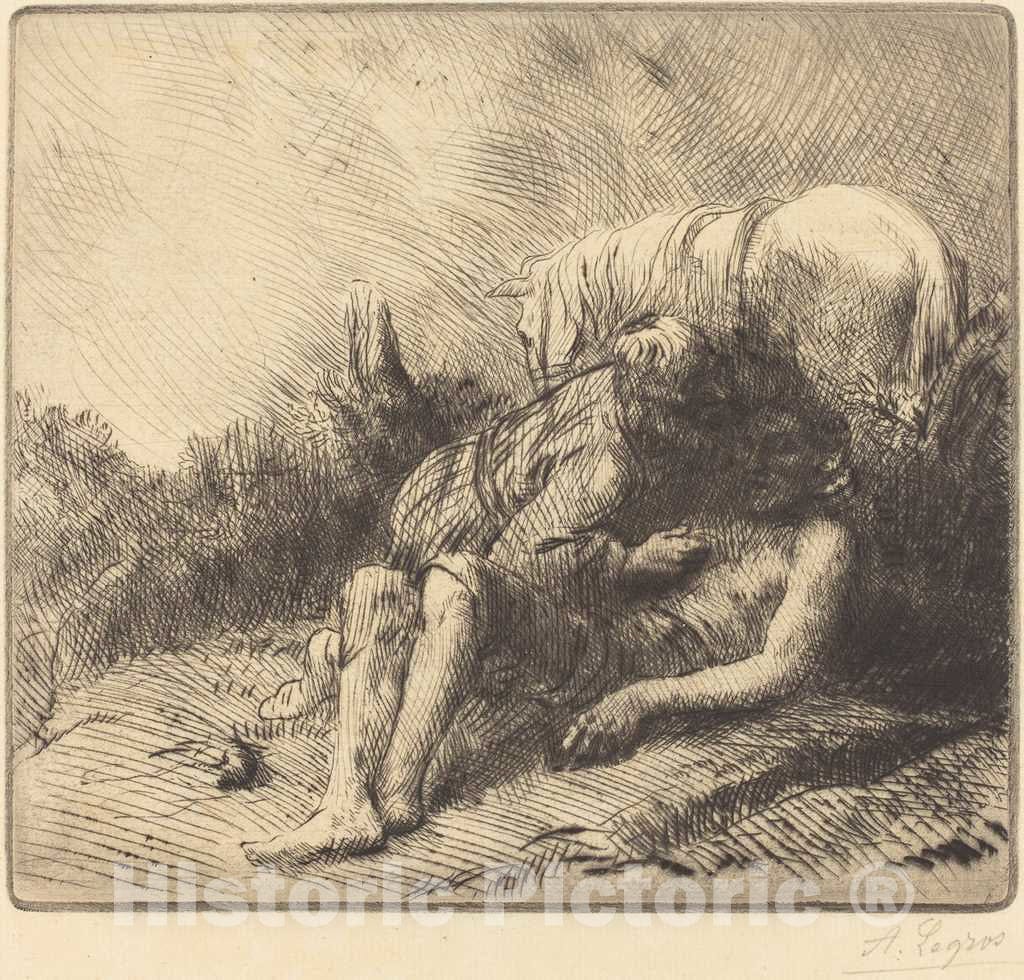 Art Print : Alphonse Legros, The Good Samaritan (Le Bon samaritain) - Vintage Wall Art