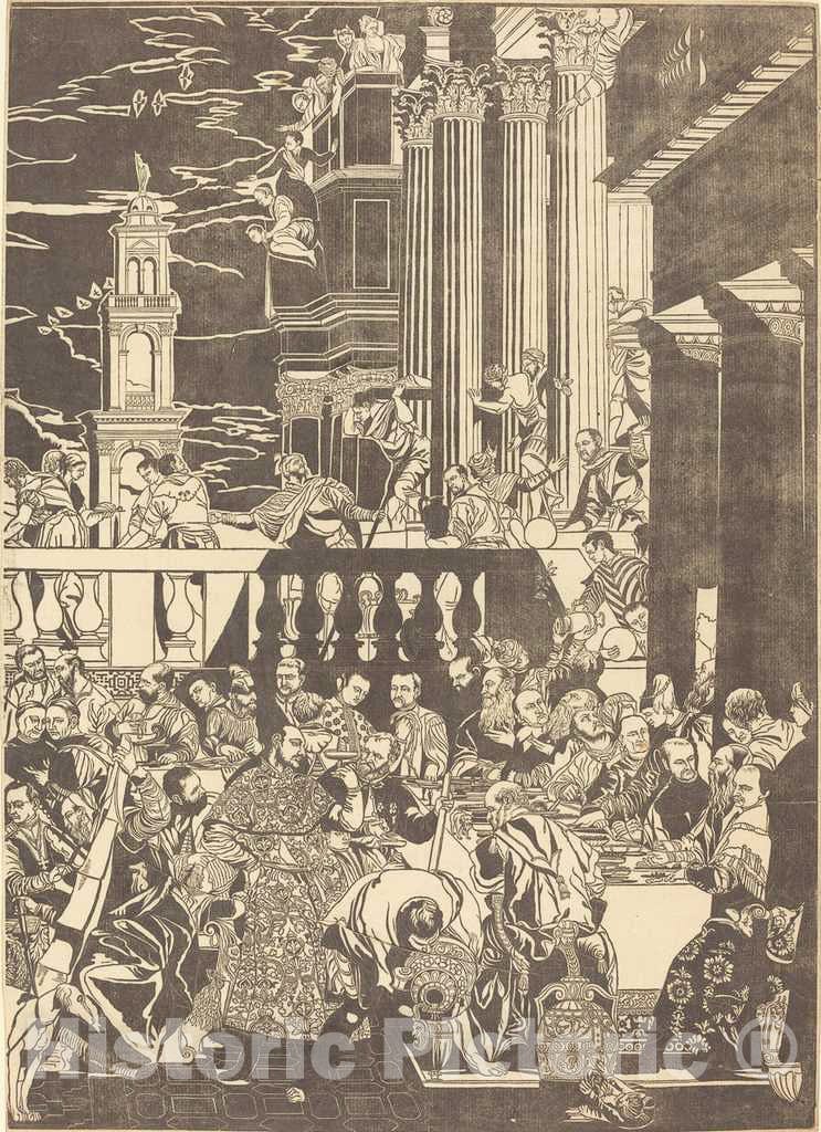 Art Print : Jackson After Veronese, The Marriage at Cana [Right Plate], 1740 - Vintage Wall Art