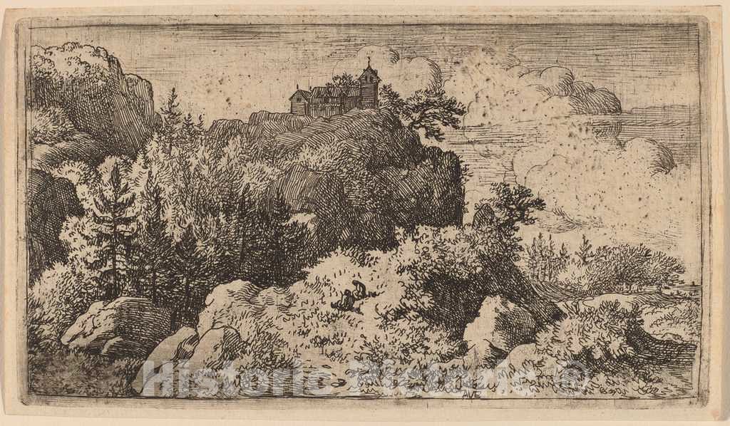Art Print : Allart Van Everdingen, Firs in The Defile, c.1651 - Vintage Wall Art