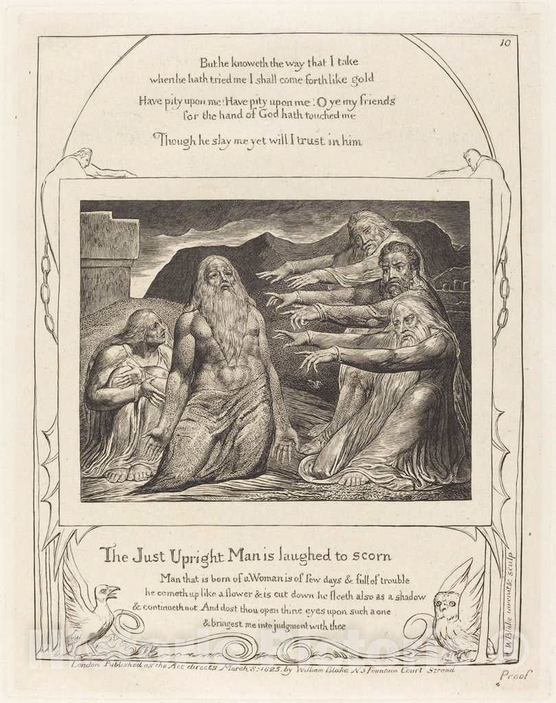 Art Print : William Blake, Job Rebuked by His Friends, 1825 - Vintage Wall Art