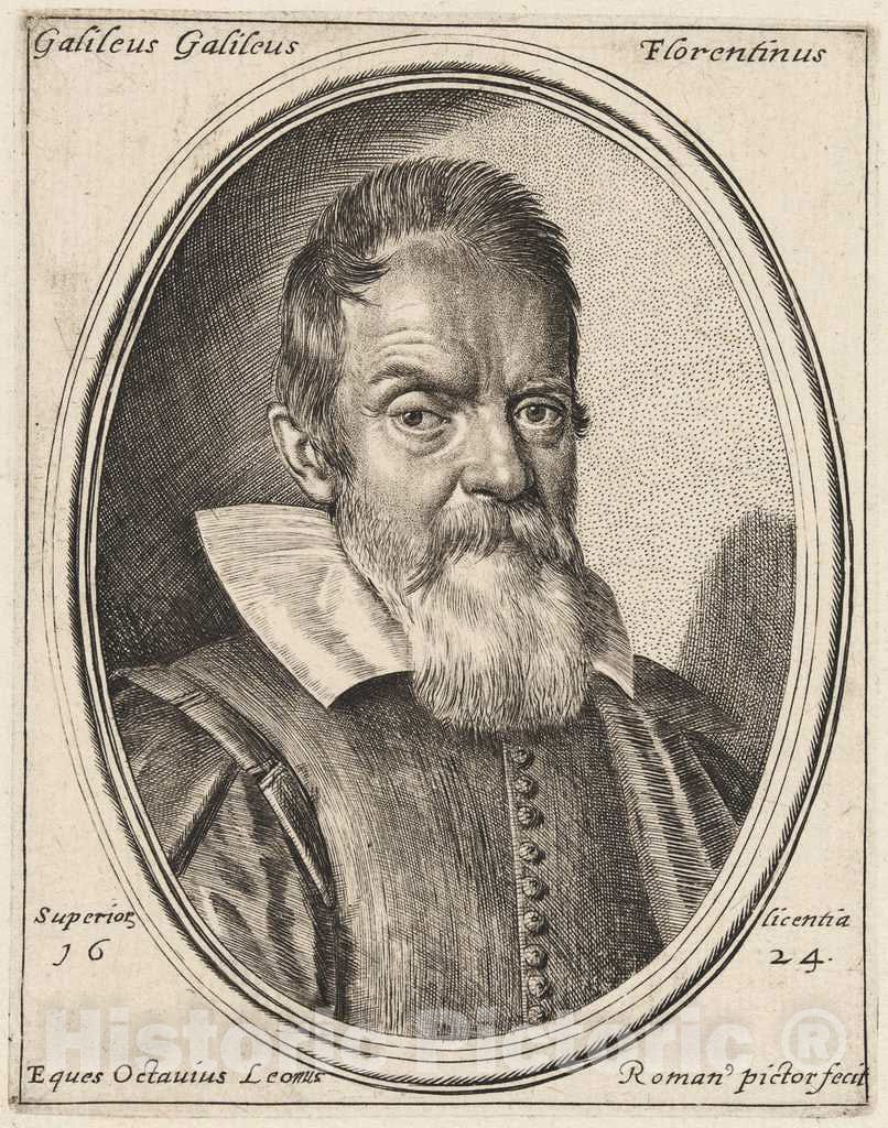 Art Print : Ottavio Leoni, Galileo Galilei, 1624 - Vintage Wall Art