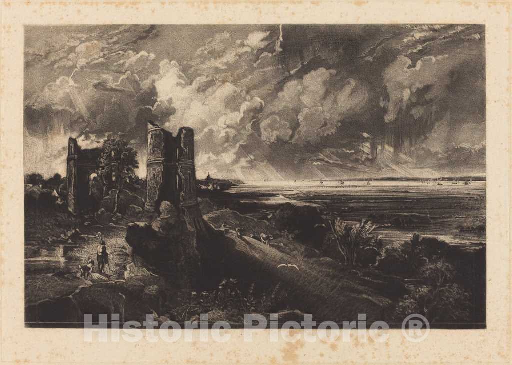 Art Print : Lucas After Constable, Hadleigh Castle (Small Plate), in or After 1831 - Vintage Wall Art