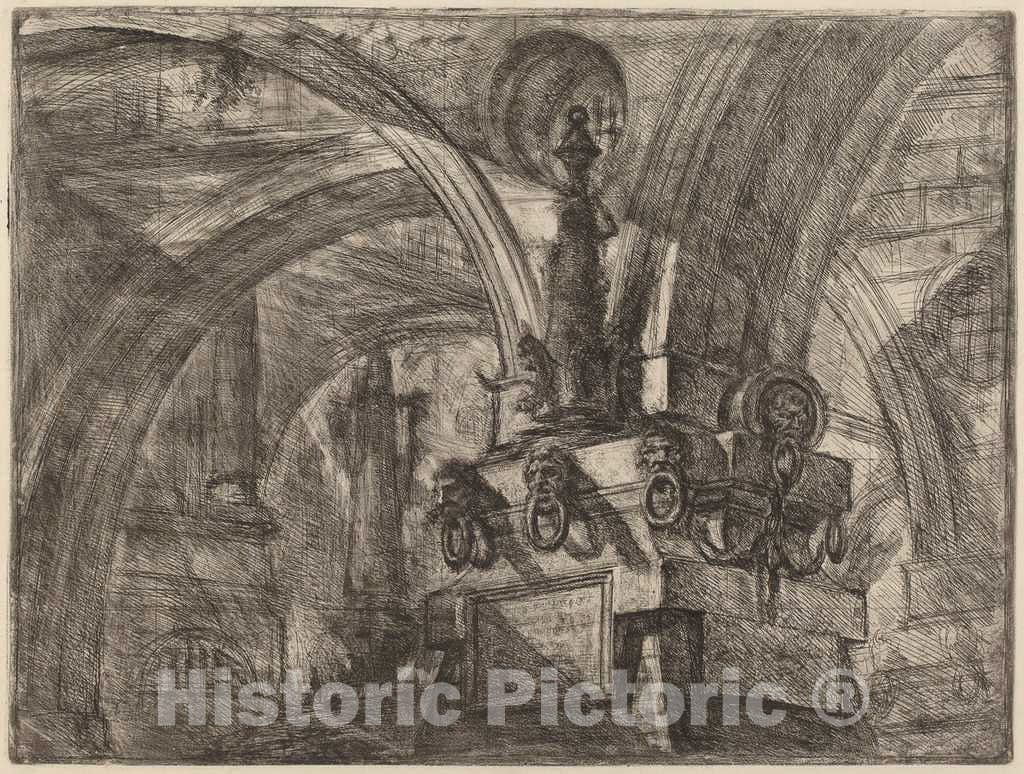 Art Print : Giovanni Battista Piranesi, The Pier with a Lamp, c.1750 - Vintage Wall Art