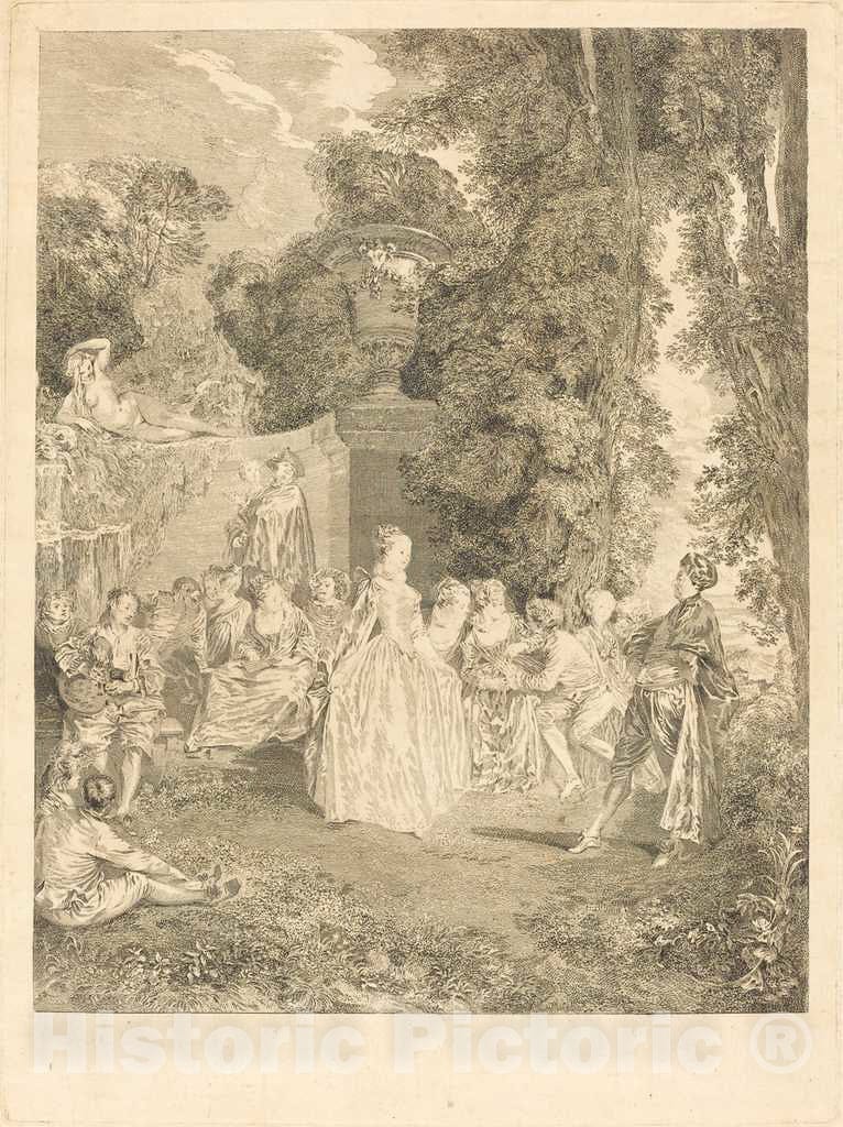 Art Print : Cars After Watteau, Fetes venitiennes, c. 1732 - Vintage Wall Art