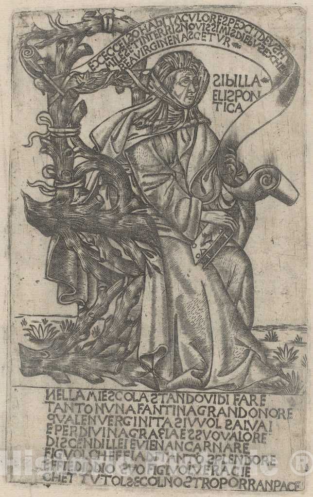 Art Print : Baccio Baldini, Hellespontine Sibyl, 15th Century - Vintage Wall Art