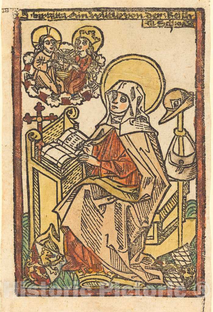 Art Print : Saint Bridget, c.1490 - Vintage Wall Art