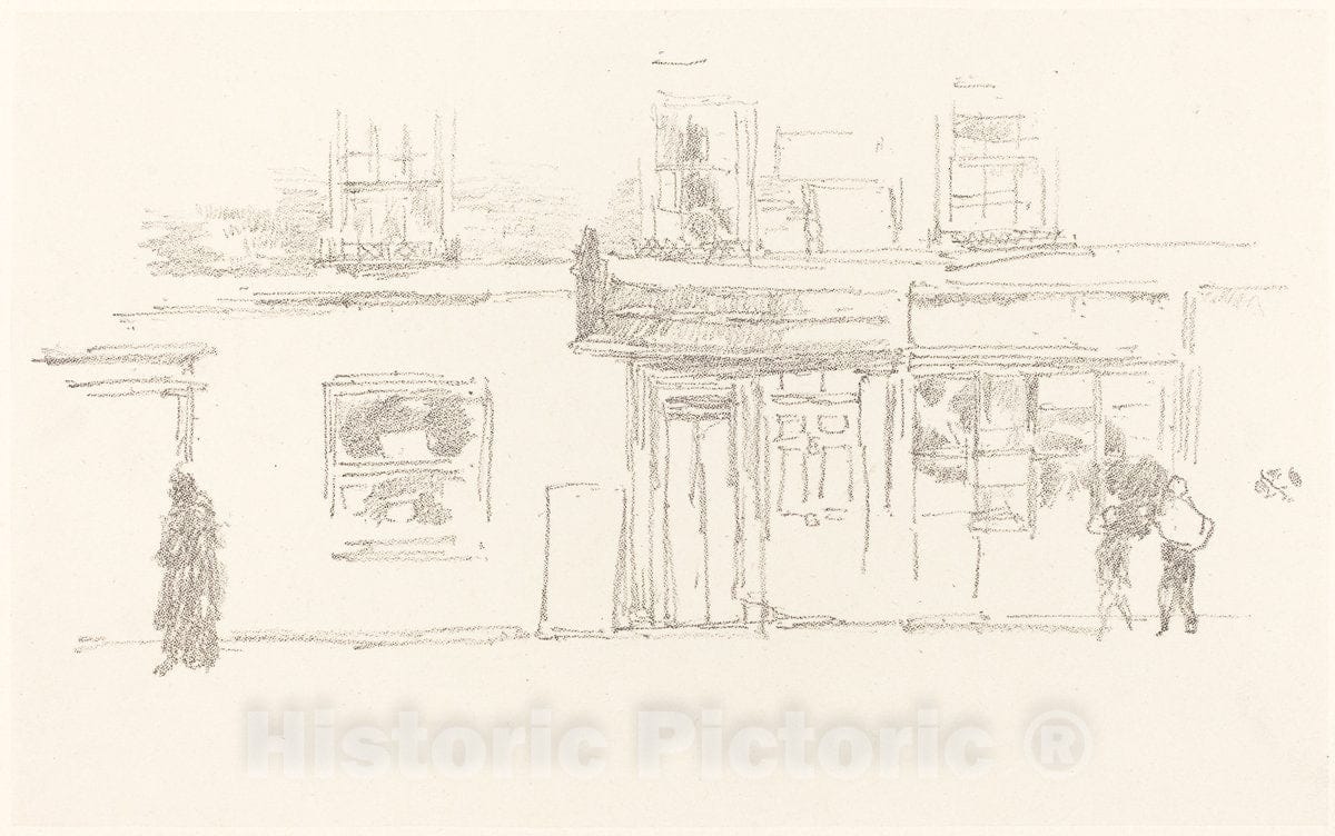Art Print : James McNeill Whistler, Chelsea Shops, 1888 - Vintage Wall Art
