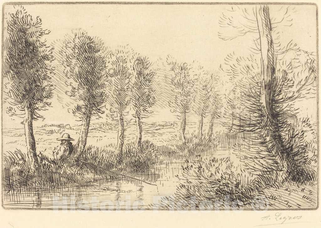 Art Print : Alphonse Legros, Near The Mill (Pres du Moulin) - Vintage Wall Art