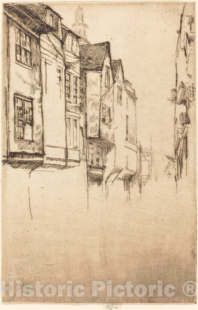 Art Print : James McNeill Whistler, Wych Street, 1877 - Vintage Wall Art