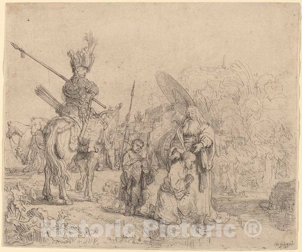 Art Print : Rembrandt, The Baptism of The Eunuch, 1641 - Vintage Wall Art