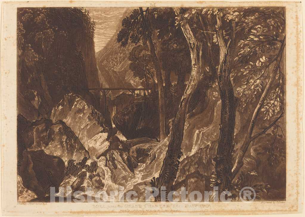 Art Print : Turner and Warren B. Davis, Mill Near The Grand Chartreuse, 1816 - Vintage Wall Art