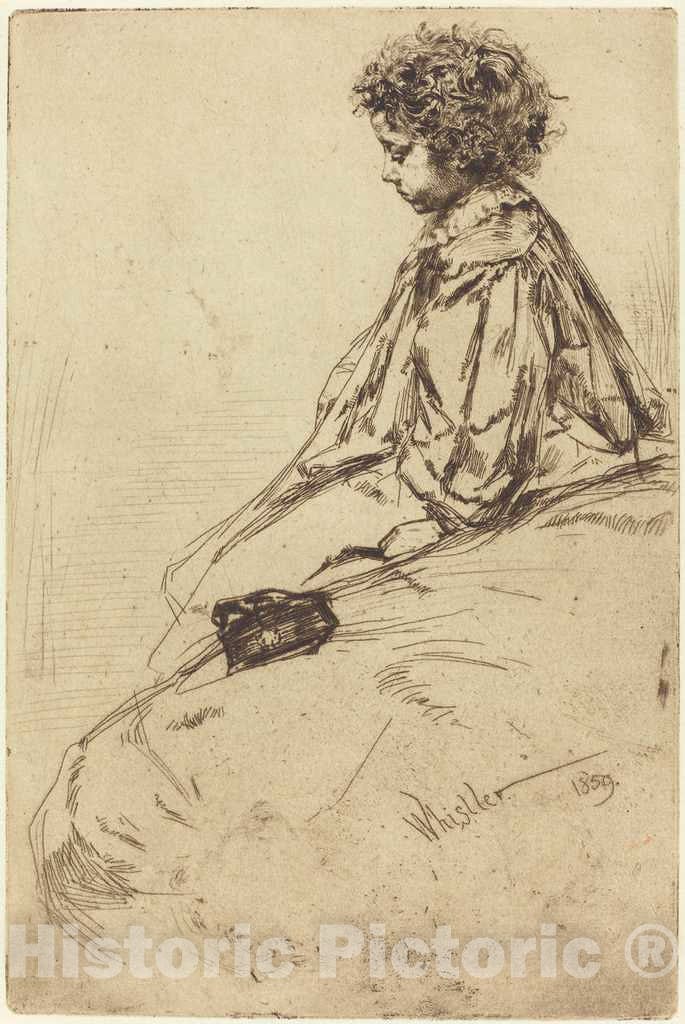 Art Print : James McNeill Whistler, Bibi Lalouette, 1859 - Vintage Wall Art