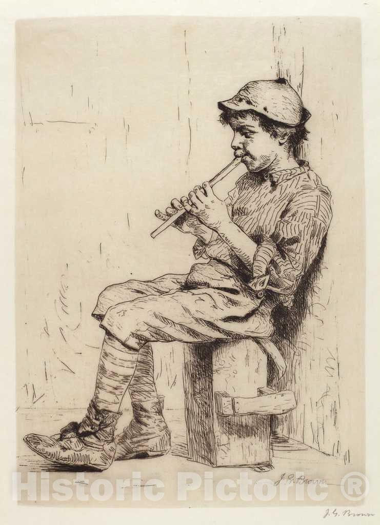 Art Print : John George Brown, Business Neglected, c. 1884 - Vintage Wall Art