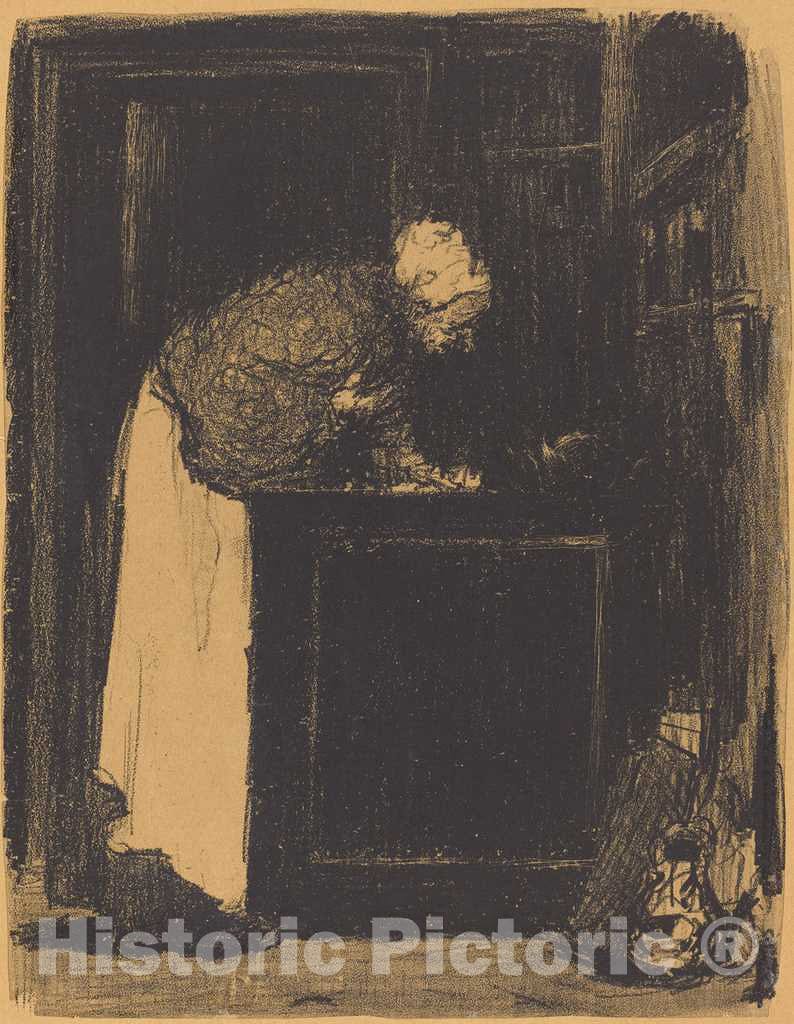 Art Print : Edouard Vuillard, Old Woman at a Stove (Vielle Femme au Fourneau), 1893 - Vintage Wall Art
