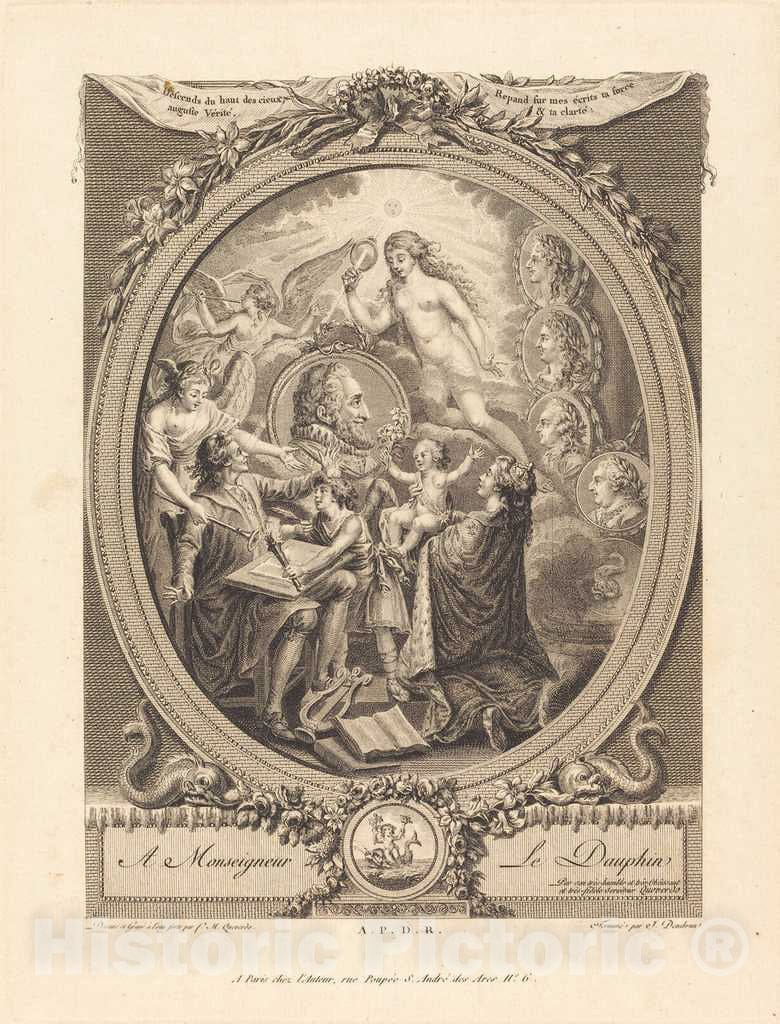Art Print : Queverdo and Dambrun, Allegory in Honor of Henri IV - Vintage Wall Art