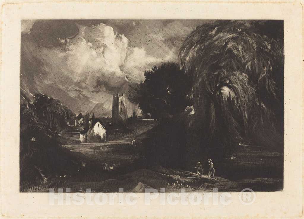 Art Print : Lucas After Constable, Stoke-by-Neyland - Vintage Wall Art