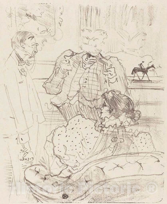 Art Print : Henri de Toulouse-Lautrec, The Forfeit (La gage), 1897 - Vintage Wall Art