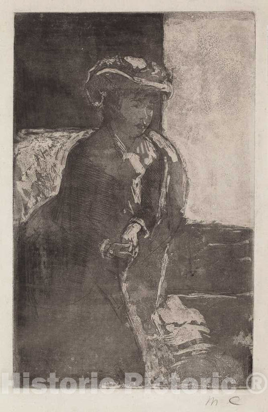 Art Print : Mary Cassatt, The Corner of The Sofa (No. 3), c. 1879 - Vintage Wall Art