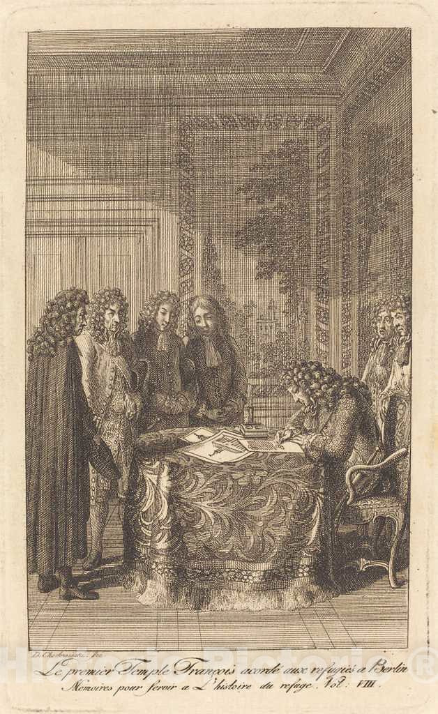 Art Print : Daniel Nikolaus Chodowiecki, The First French Church in Berlin, 1794 - Vintage Wall Art