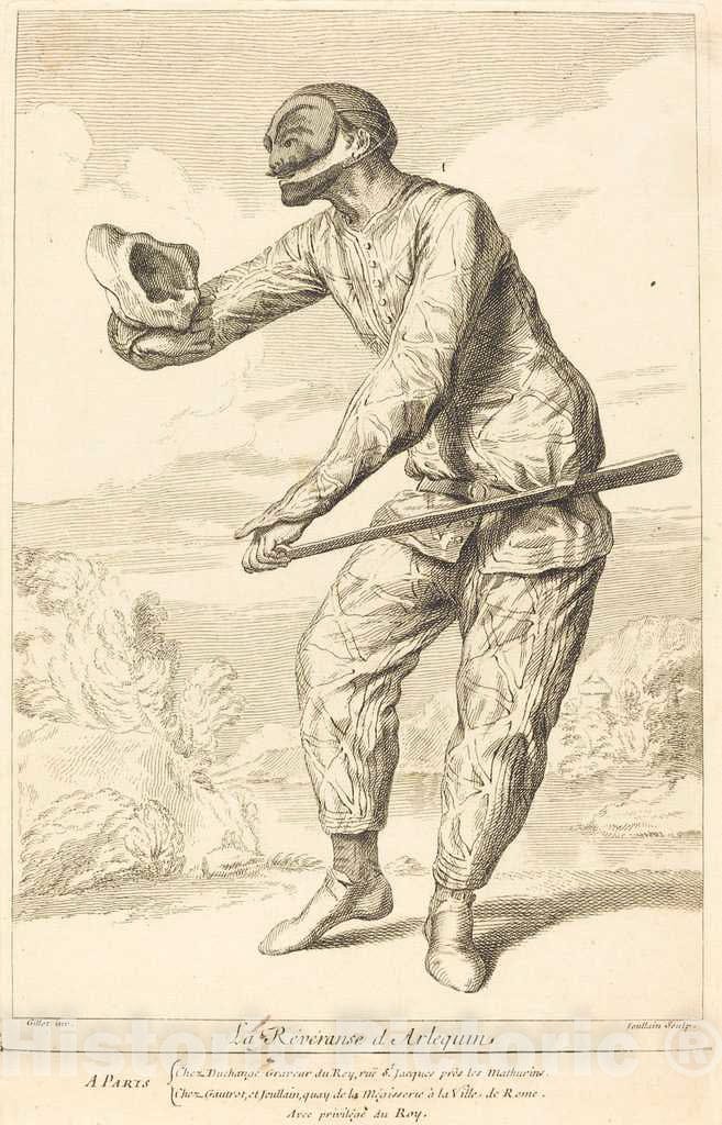 Art Print : Joullain After Gillot, La RÃ©vÃ©ranse d'Arlequin, c. 1730 - Vintage Wall Art