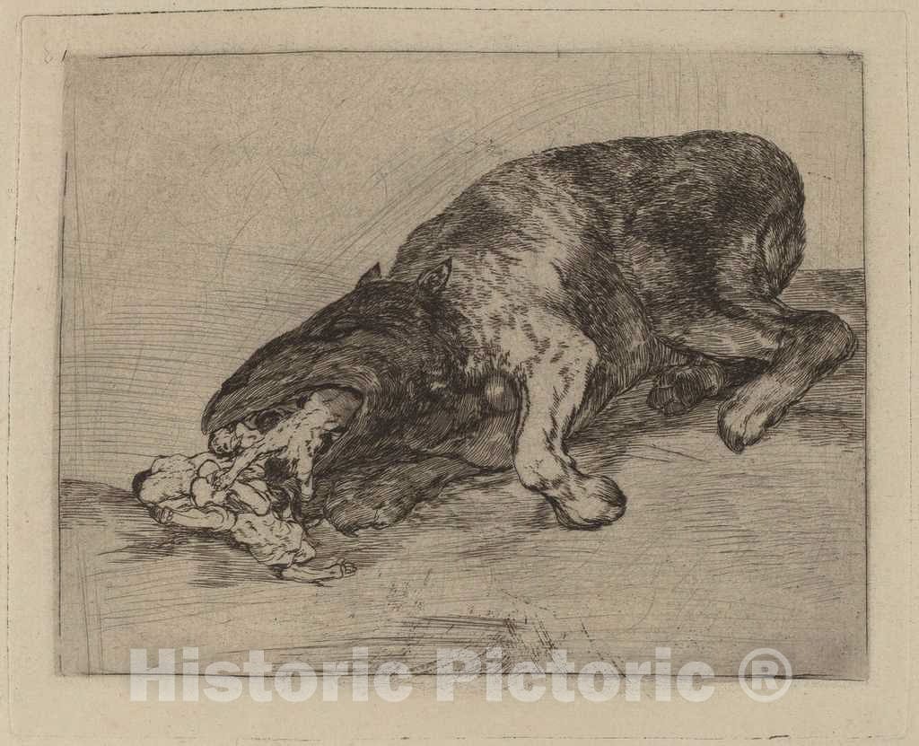 Art Print : Francisco de Goya, Fiero monstruo! (Fierce Monster!), c.1815 - Vintage Wall Art