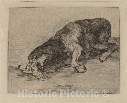 Art Print : Francisco de Goya, Fiero monstruo! (Fierce Monster!), c.1815 - Vintage Wall Art