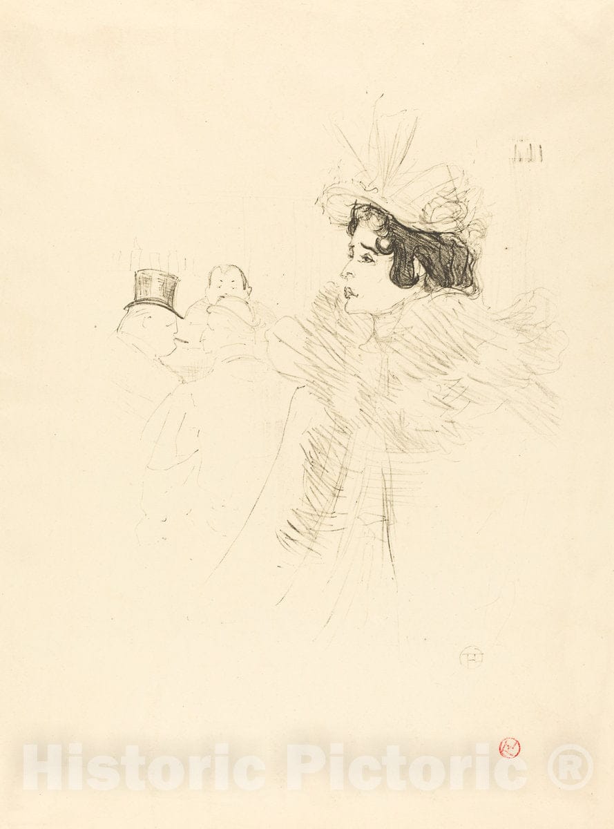 Art Print : Henri de Toulouse-Lautrec, Miss Belfort Belfort au Irish and American Bar, Rue Royale, 1895 - Vintage Wall Art